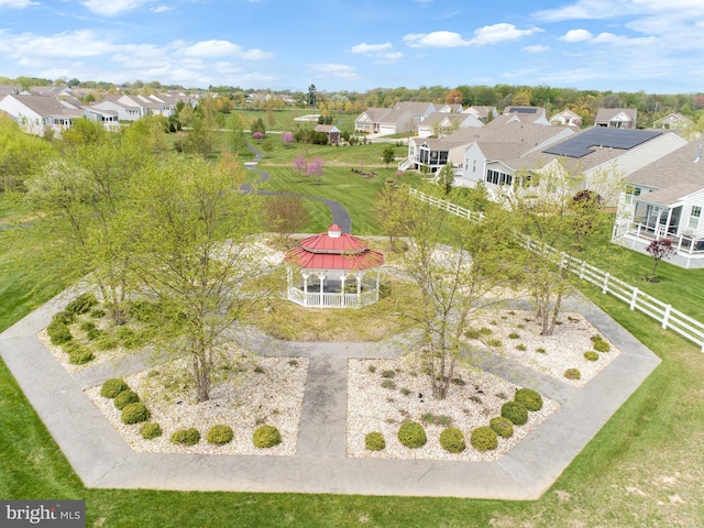 bird's eye view with a residential view