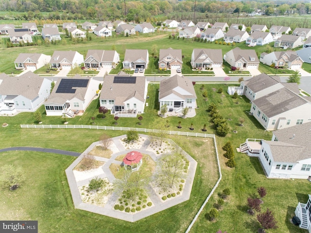 drone / aerial view with a residential view