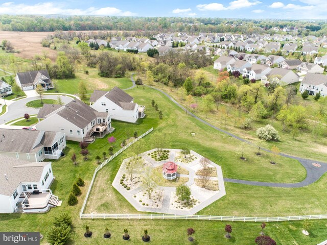 aerial view with a residential view