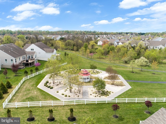 aerial view with a residential view