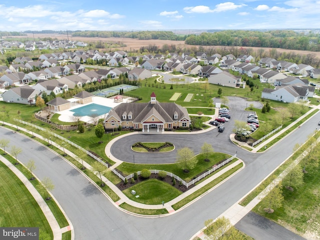 drone / aerial view with a residential view