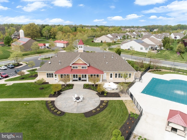 aerial view with a residential view