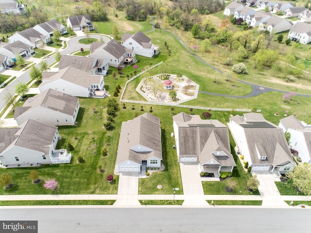 aerial view with a residential view