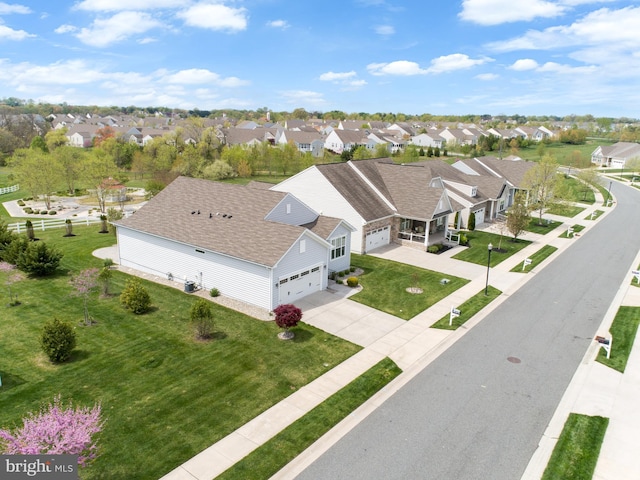bird's eye view with a residential view