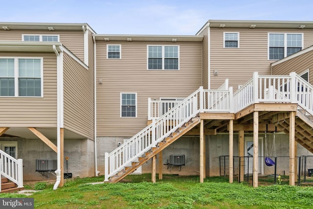 199 Holstein Dr Unit 117, Hanover, PA 17331 - back of house with a wooden deck, stairs, and central AC unit