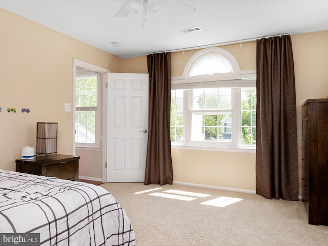 2322 Golden Chapel Rd, Odenton, MD 21113 - carpeted bedroom featuring baseboards, visible vents, and ceiling fan
