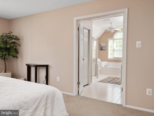 2322 Golden Chapel Rd, Odenton, MD 21113 - carpeted bedroom featuring baseboards, visible vents, and lofted ceiling