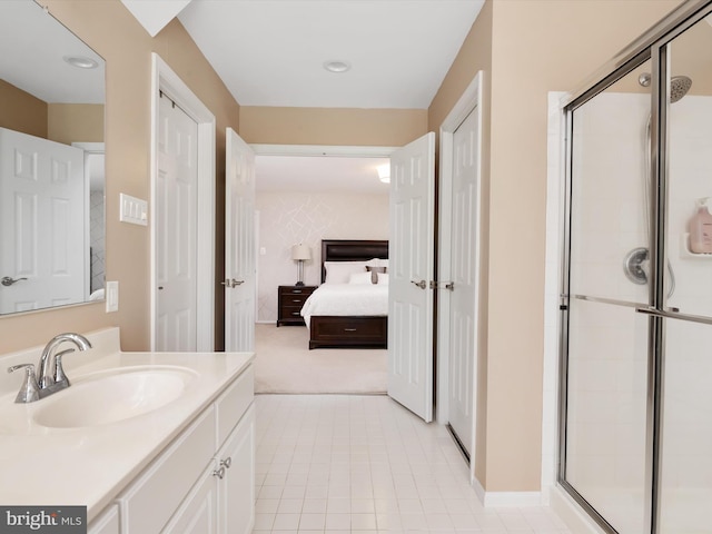 2322 Golden Chapel Rd, Odenton, MD 21113 - ensuite bathroom featuring vanity, ensuite bathroom, a shower stall, and tile patterned flooring