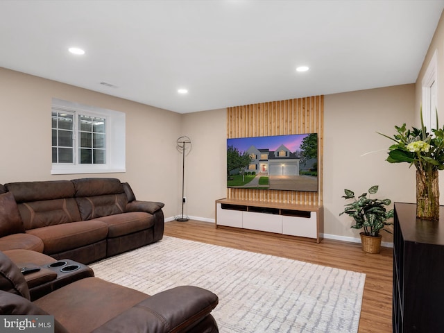 2322 Golden Chapel Rd, Odenton, MD 21113 - living room featuring recessed lighting, baseboards, visible vents, and wood finished floors