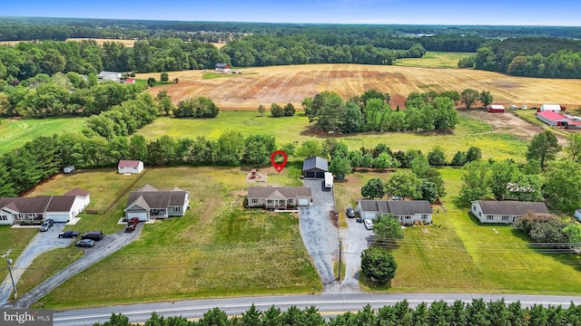drone / aerial view with a rural view