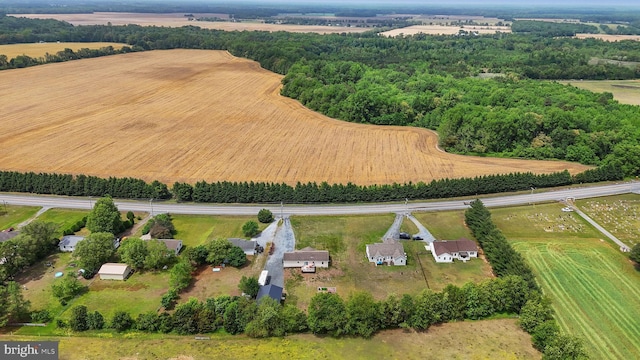 drone / aerial view with a rural view