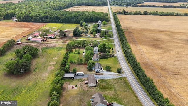 drone / aerial view with a rural view
