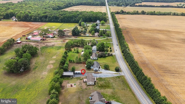 aerial view with a rural view