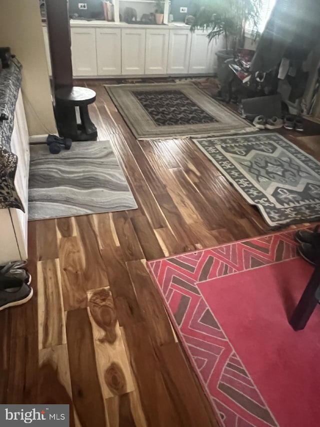 interior space featuring dark wood-style flooring