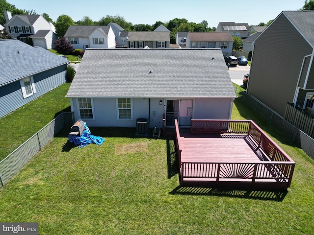 412 Trimblefields Dr, Edgewood, MD 21040 - rear view of house featuring a deck, cooling unit, a residential view, and a shingled roof