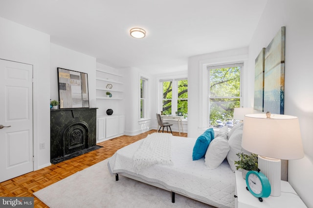 1524 5th St NW, Washington, DC 20001 - bedroom featuring a fireplace with flush hearth