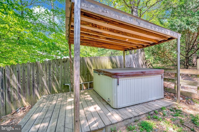 89 Cindys Way, Front Royal, VA 22630 - wooden terrace with fence and a hot tub