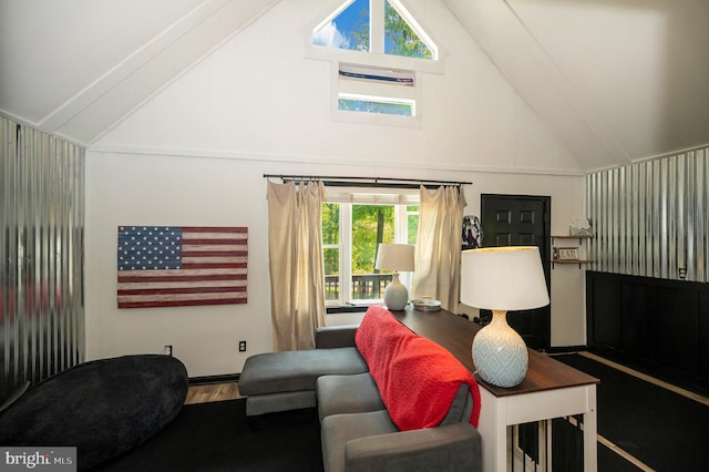 89 Cindys Way, Front Royal, VA 22630 - living area with high vaulted ceiling and wood finished floors
