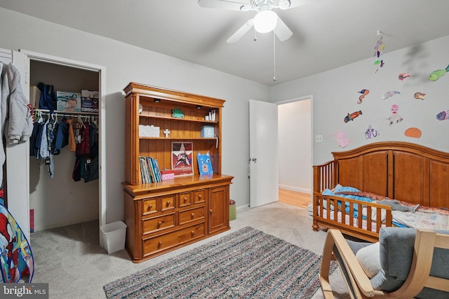 9601 Tinsmith Ln, Burke, VA 22015 - bedroom with baseboards, light carpet, a closet, and a spacious closet