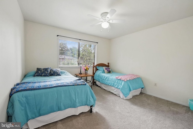 9601 Tinsmith Ln, Burke, VA 22015 - bedroom featuring baseboards, carpet flooring, and a ceiling fan