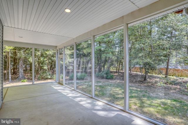 view of unfurnished sunroom