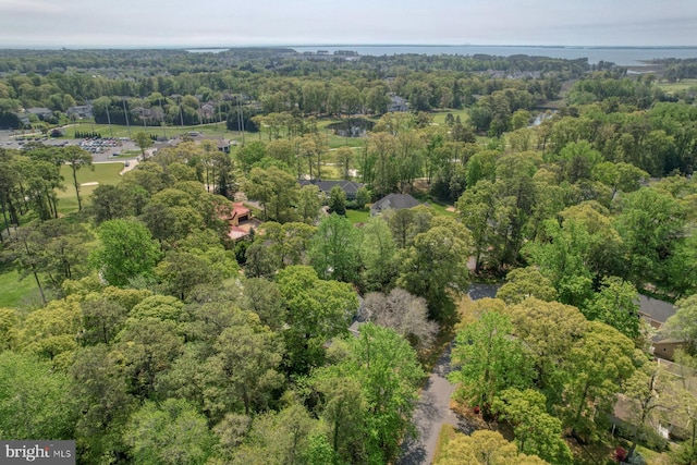 aerial overview of property's location featuring a heavily wooded area