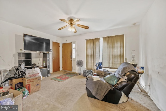 5610 Gallatin Pl, Hyattsville, MD 20781 - living area featuring carpet flooring and ceiling fan