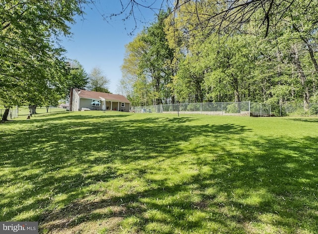 view of yard with fence