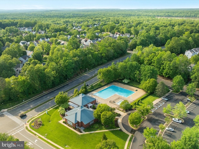 20636 Muddy Harbour Sq, Sterling, VA 20165 - bird's eye view of a heavily wooded area and a pool area