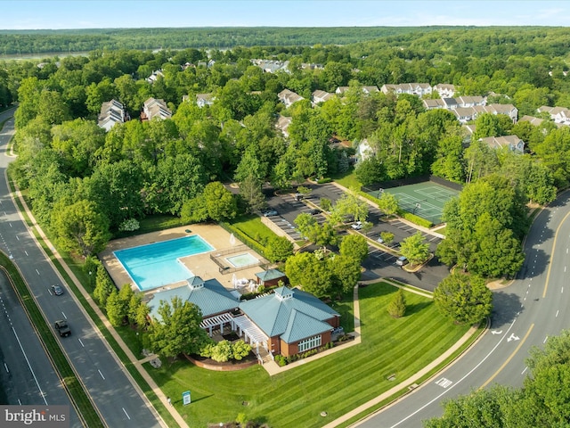 20636 Muddy Harbour Sq, Sterling, VA 20165 - aerial view of a pool and a heavily wooded area