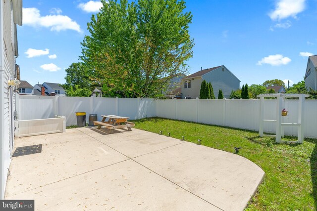 view of patio featuring a fenced backyard