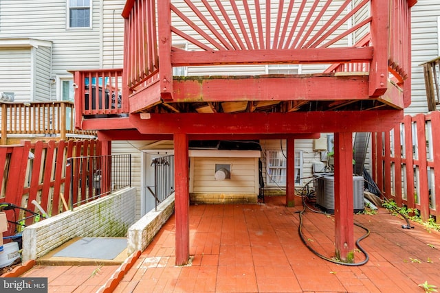 exterior space featuring cooling unit, a patio, and fence private yard