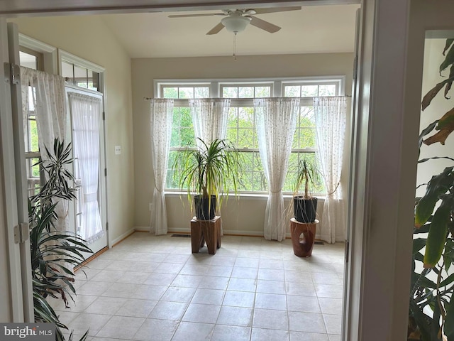 2435 Mill Race Rd, Frederick, MD 21701 - sunroom / solarium with vaulted ceiling, baseboards, and tile patterned flooring