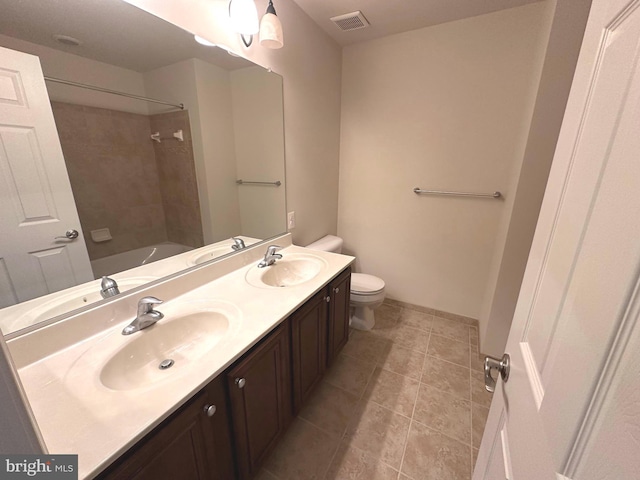 2435 Mill Race Rd, Frederick, MD 21701 - bathroom with toilet, visible vents, a sink, and double vanity
