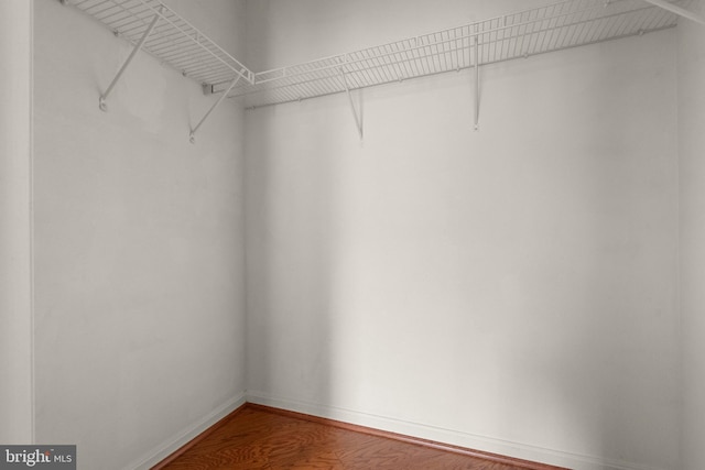 spacious closet with wood finished floors