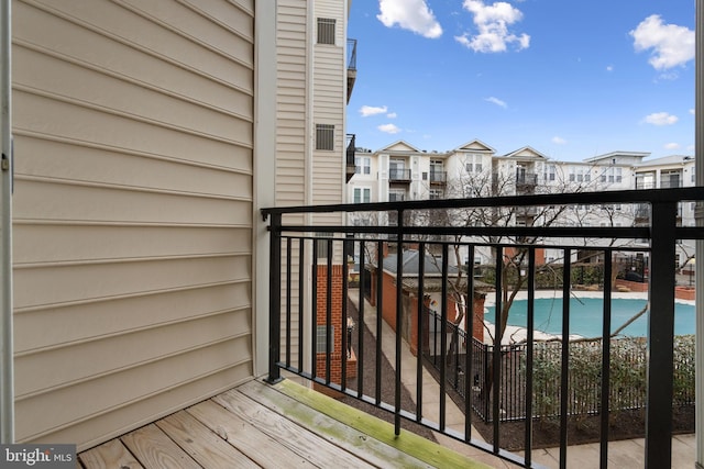 balcony with a residential view