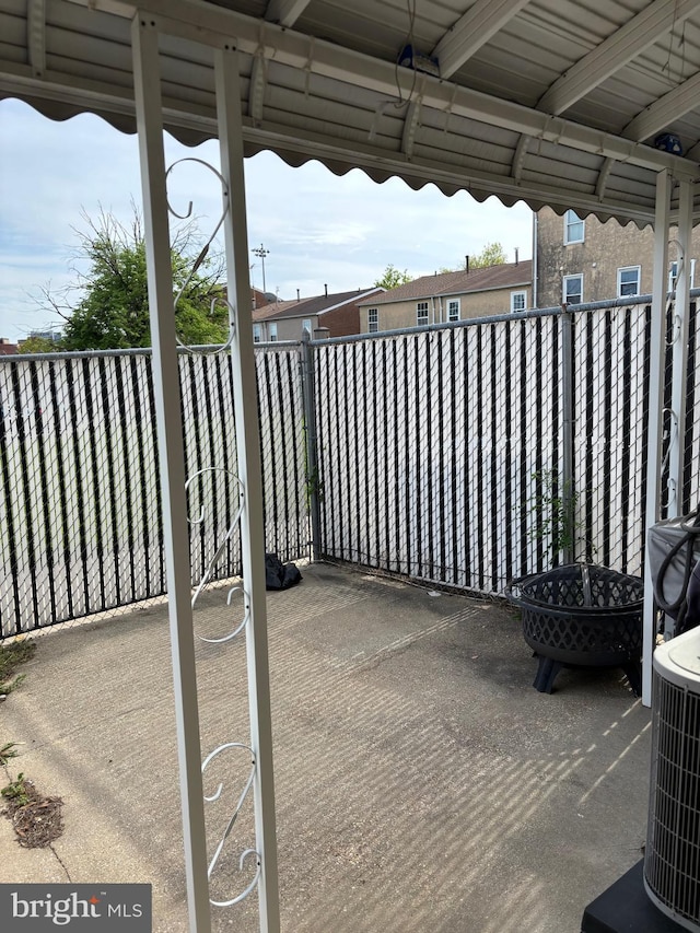 view of patio featuring central air condition unit
