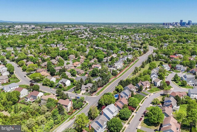 drone / aerial view with a residential view