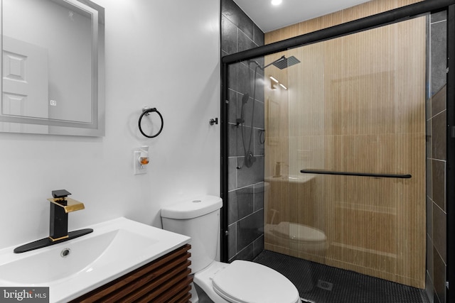 5210 Arch St, Philadelphia, PA 19139 - bathroom featuring toilet, a shower stall, and vanity