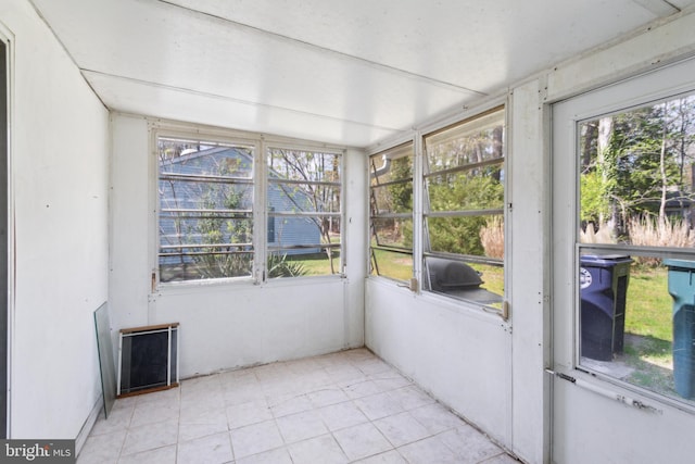 view of unfurnished sunroom