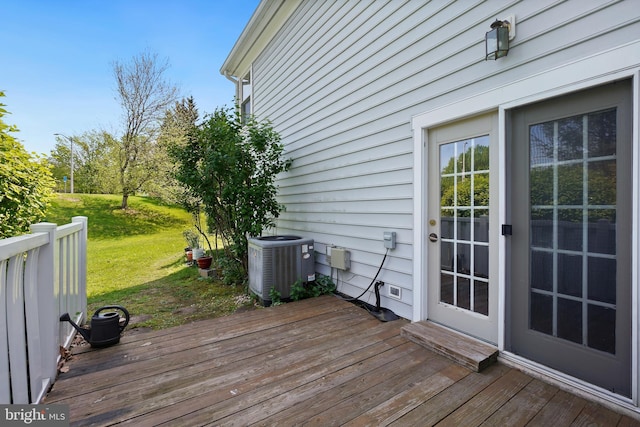 24 Amarillo Ct Unit 125, Germantown, MD 20874 - wooden terrace featuring central AC unit and a lawn