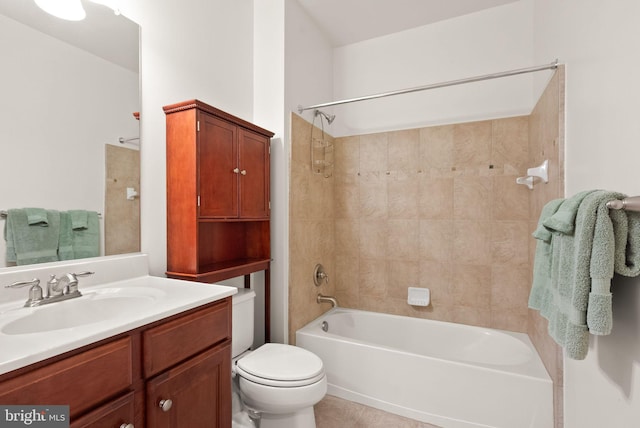 400 Cameron Station Blvd Unit 105, Alexandria, VA 22304 - bathroom with toilet, vanity, shower / bath combination, and tile patterned flooring