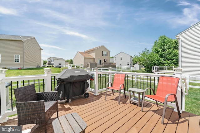 11 Gooseneck Ln, Smyrna, DE 19977 - deck with a yard, a residential view, and area for grilling