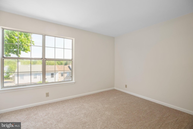 carpeted empty room with baseboards and a healthy amount of sunlight