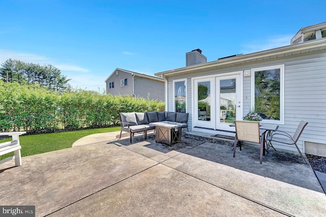 20 Wolfpack Rd, Hamilton, NJ 08619 - view of patio with outdoor lounge area and french doors