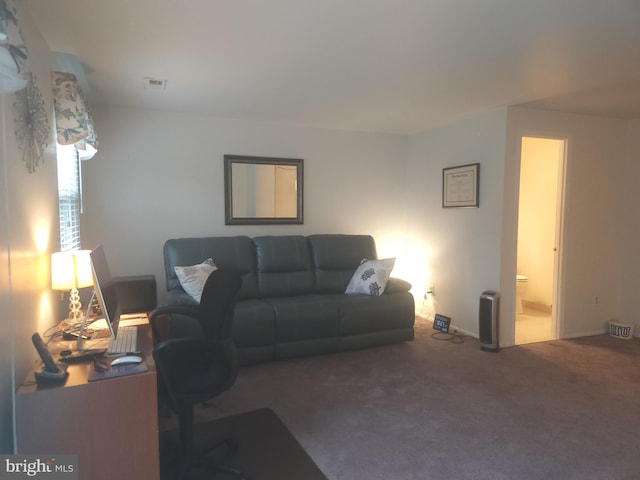 1512 Marcy Pl Unit B, Philadelphia, PA 19115 - living room with carpet floors and an office area