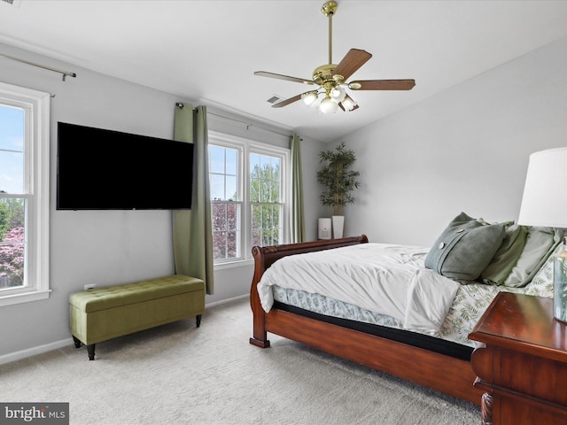 214 Primavera Cir, Sterling, VA 20165 - bedroom with baseboards, carpet, a ceiling fan, and visible vents