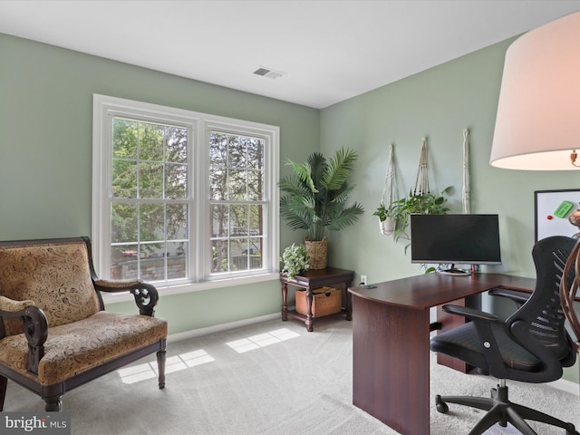 214 Primavera Cir, Sterling, VA 20165 - office area featuring light colored carpet, baseboards, visible vents, and plenty of natural light