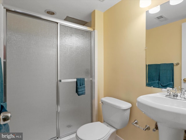 214 Primavera Cir, Sterling, VA 20165 - full bath with visible vents, a sink, toilet, and a shower stall