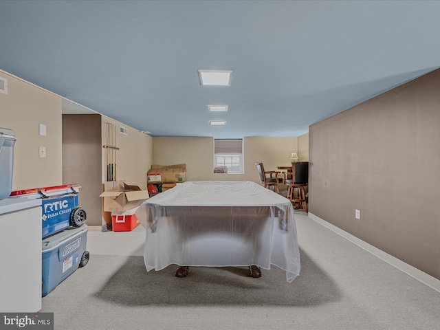 203 S George St, Charles Town, WV 25414 - playroom with visible vents, billiards, carpet, and baseboards